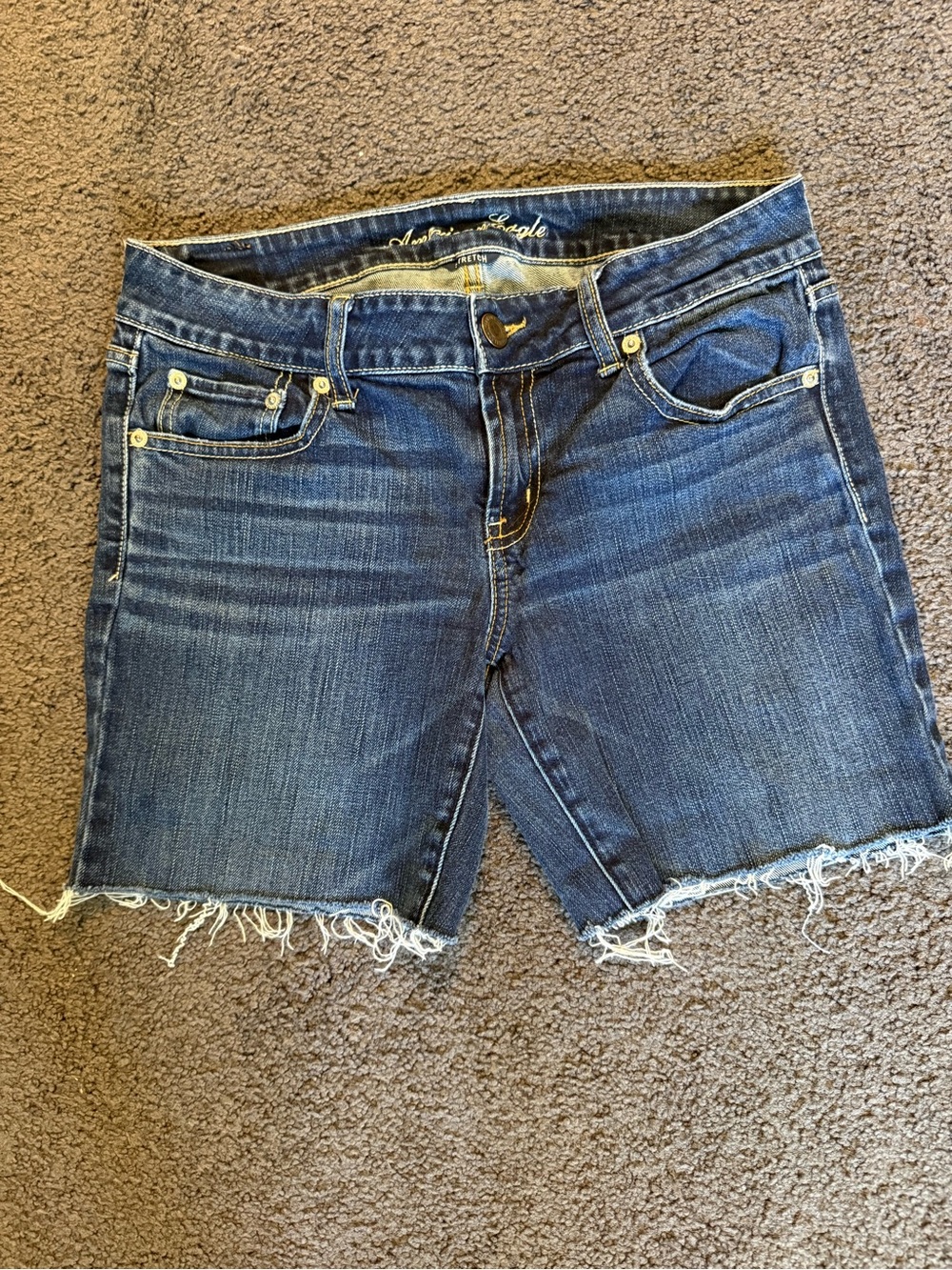 American Eagle Perfect Boyfriend denim jean  cutoff shorts size 10